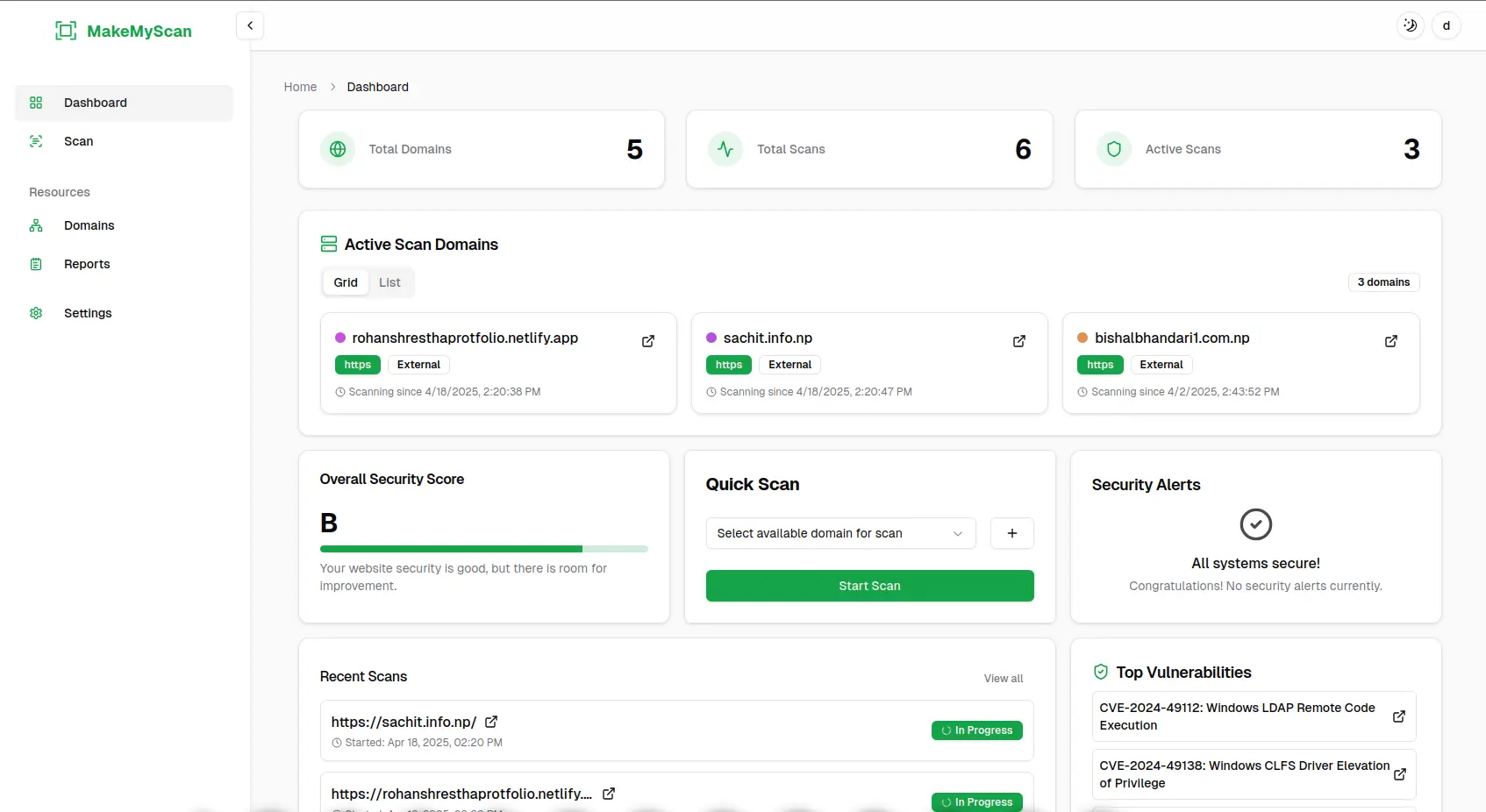 MakeMyScan - Website Vulnerability Scanner